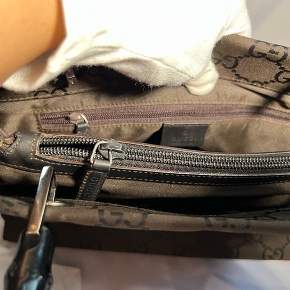 Gucci nylon monogram bamboo tote bag - Picture 11 of 12